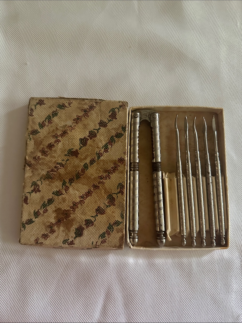 Vintage Silver-Tone Nutcracker Set with original box